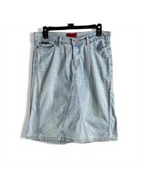 Vintage Dolce & Gabbana Light Wash Denim Midi Skirt